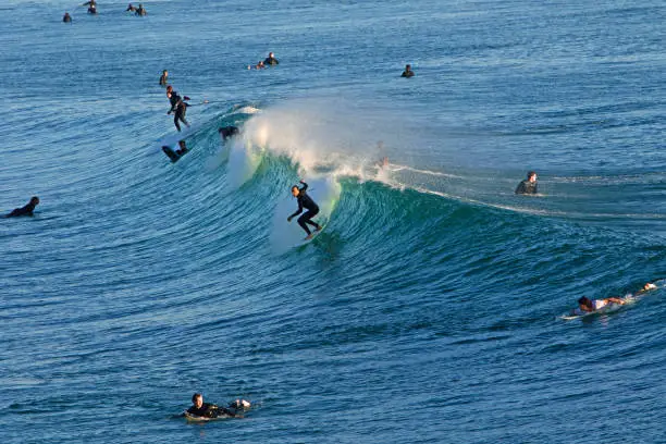  surfing in Huntington Beach, California